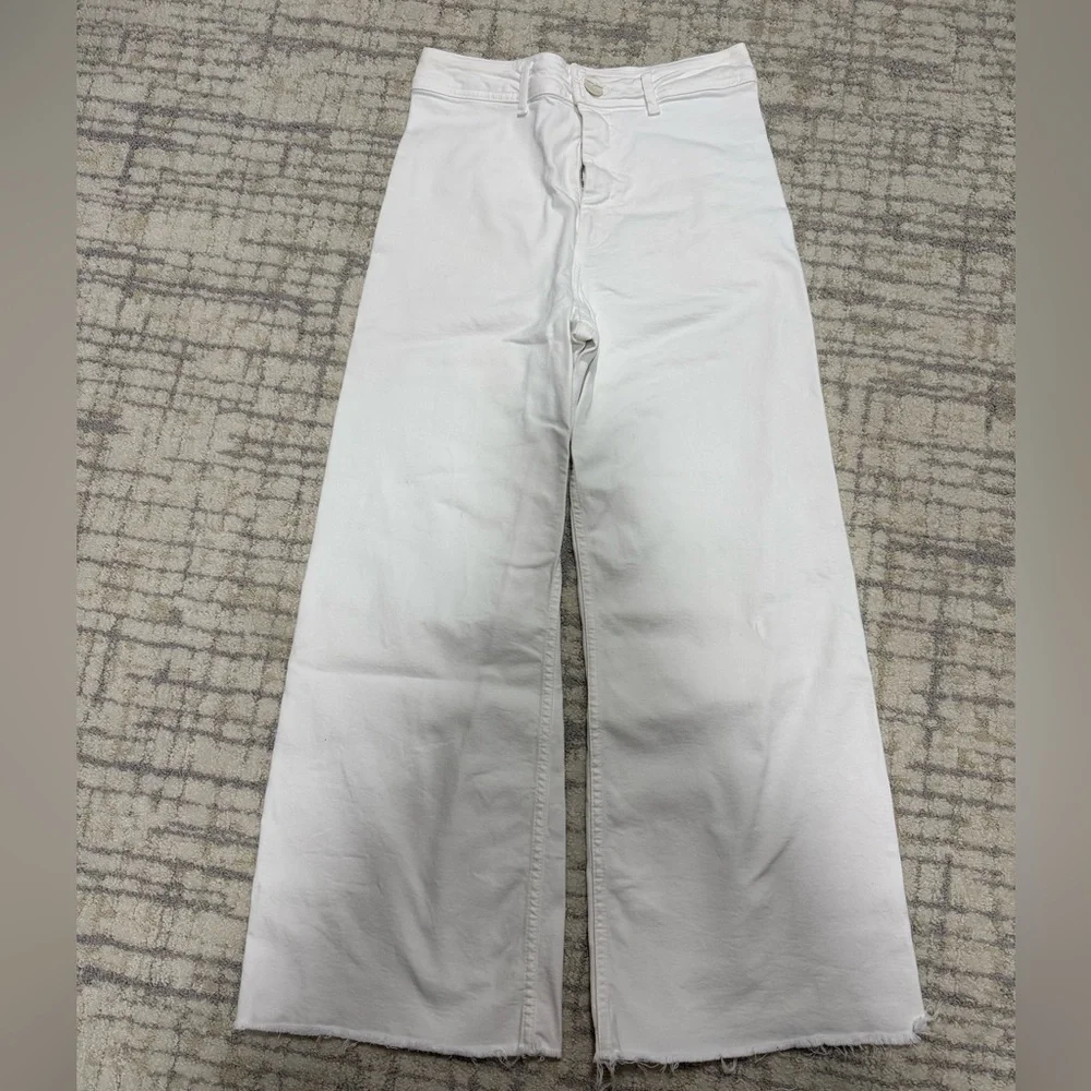 Zara White wide leg denim pants - Picture 1 of 3